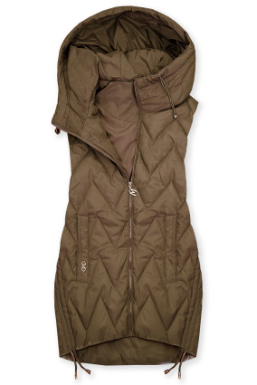 Vestă lungă maro ciocolatiu